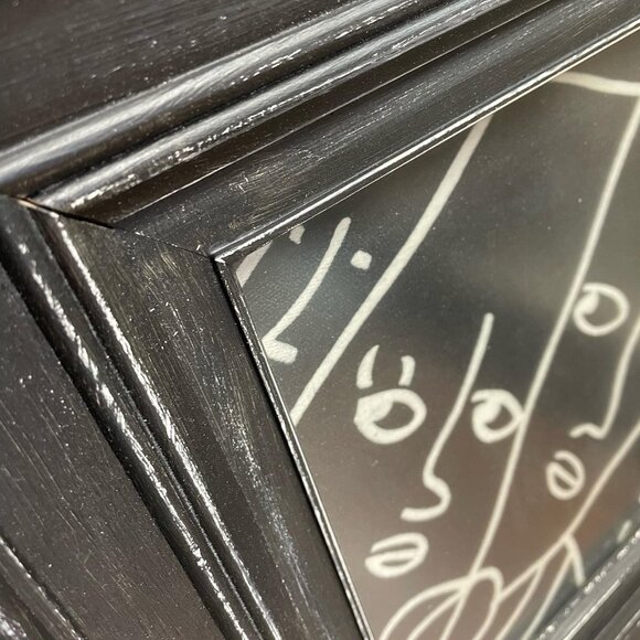 Upcycled decorative wall wood frame 14"X16" - Black and white - Picture 2 of 3